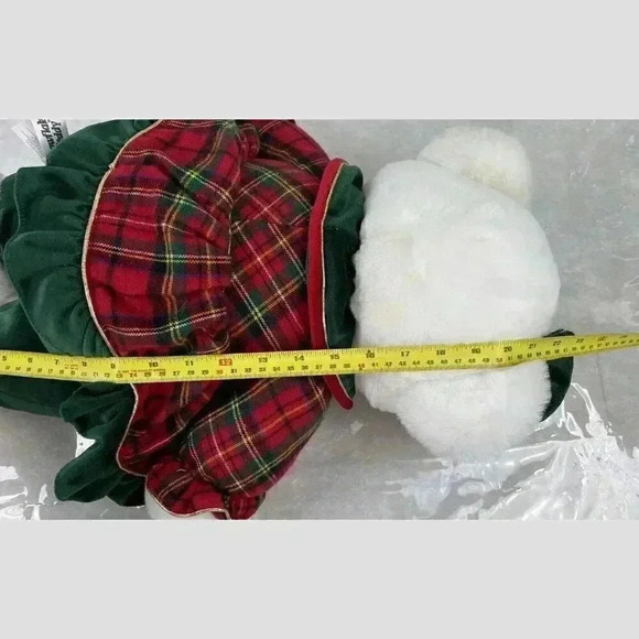 Vintage Santa Snowflake Teddy 1999 Plush Girl Bear‎ Green Red Plaid - Picture 6 of 10